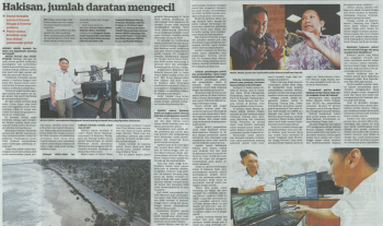 Keratan Akhbar Kosmo : Hakisan, jumlah daratan mengecil (Profesor Ir. Dr. Mohd Faizal Jamlos)